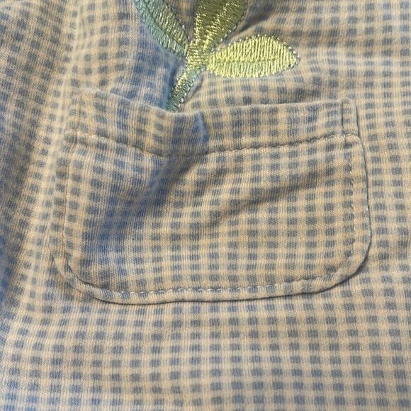 Vintage gingham blue with checkered shortfalls romper 24 months Dino dinosaur - Picture 7 of 10